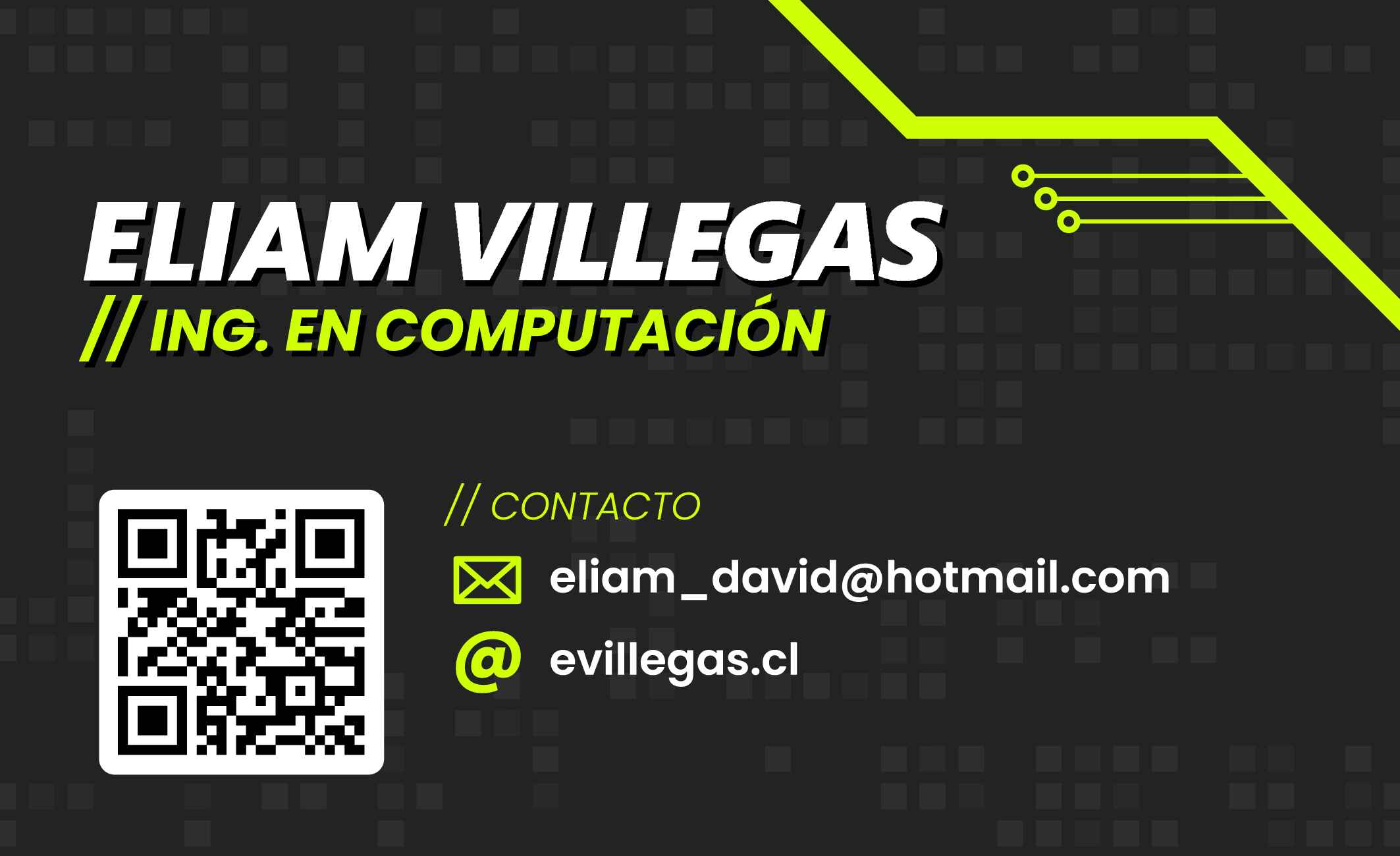 Tarjeta de presentacion, reverso